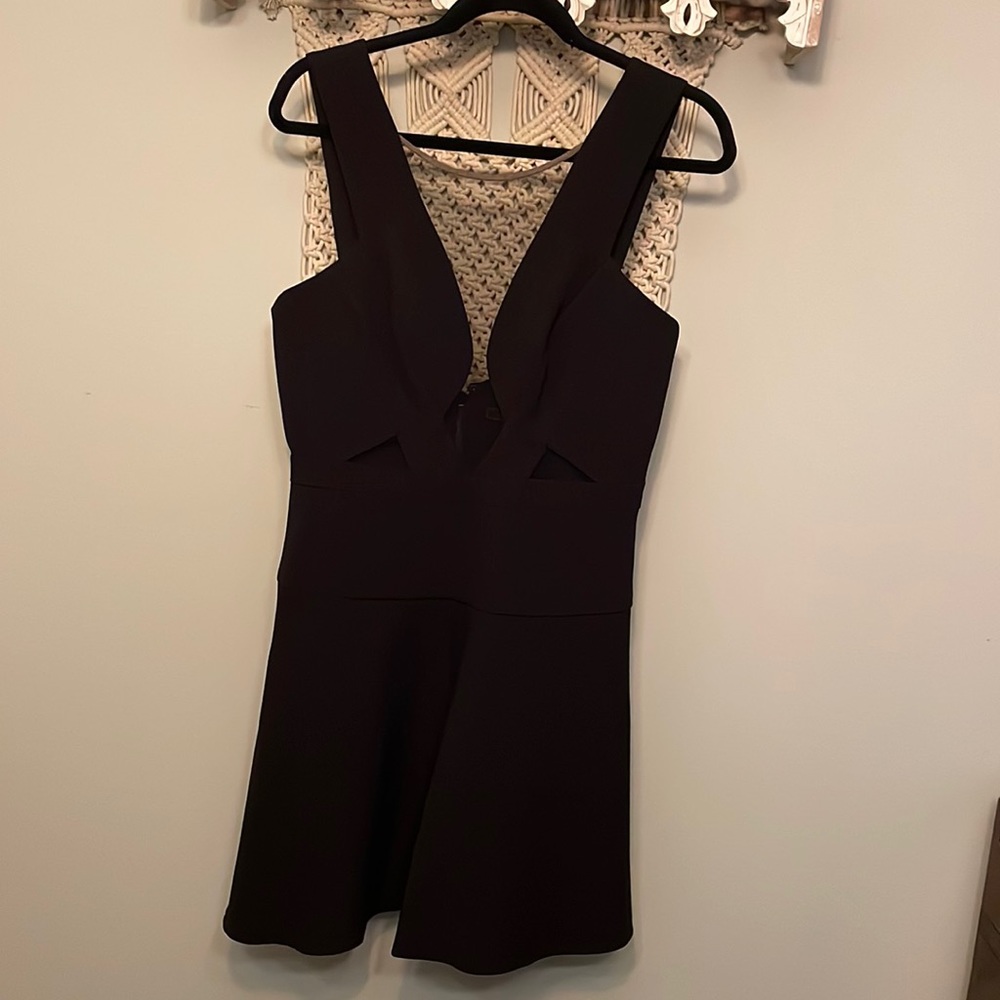 Bcbgmaxazria Britney Sheer Cutout Dress in Black